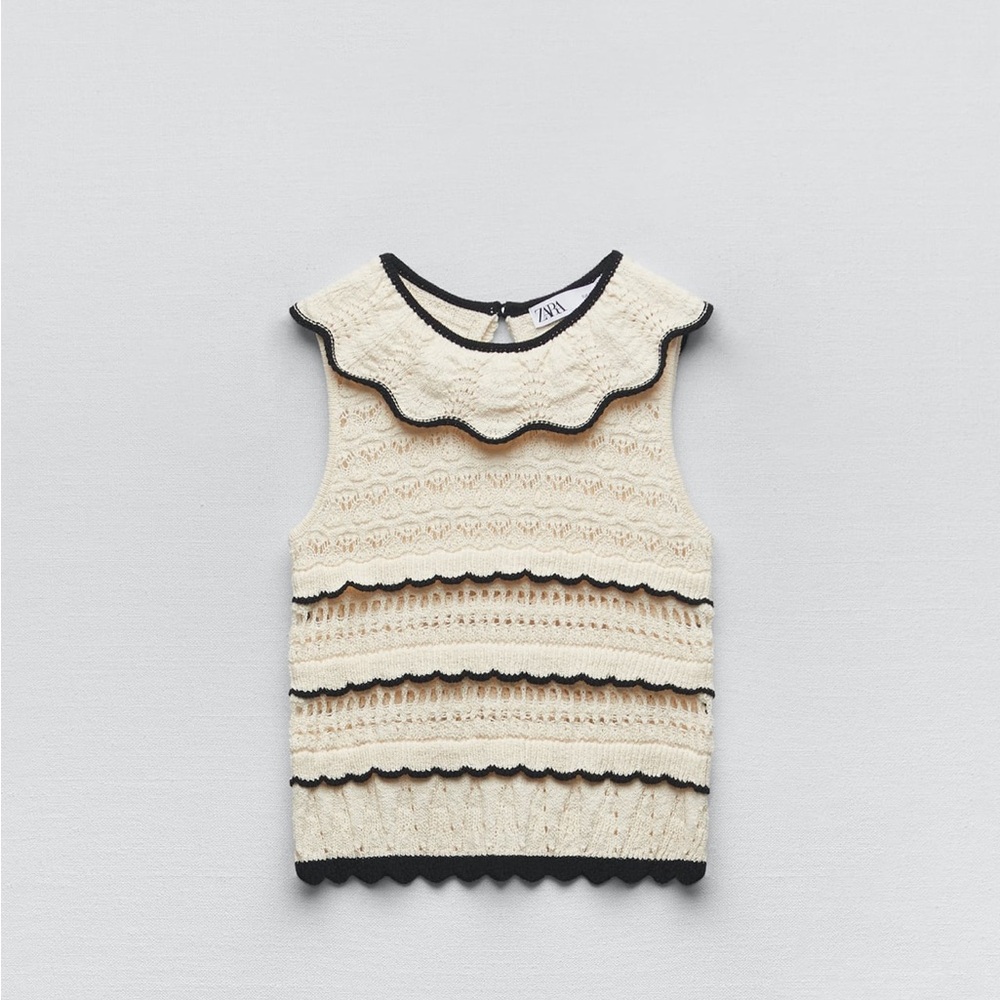 Zara Pointelle 🧶 knit top